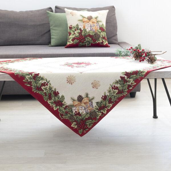 Χριστουγεννιάτικο Καρέ Στόφα (100x100) 8958 Dimeco