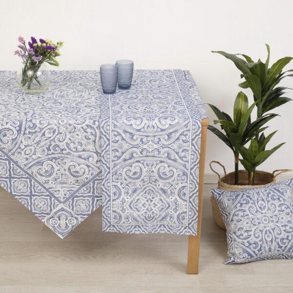 Καρέ Στόφα (100x100) Capri Blue Dimeco