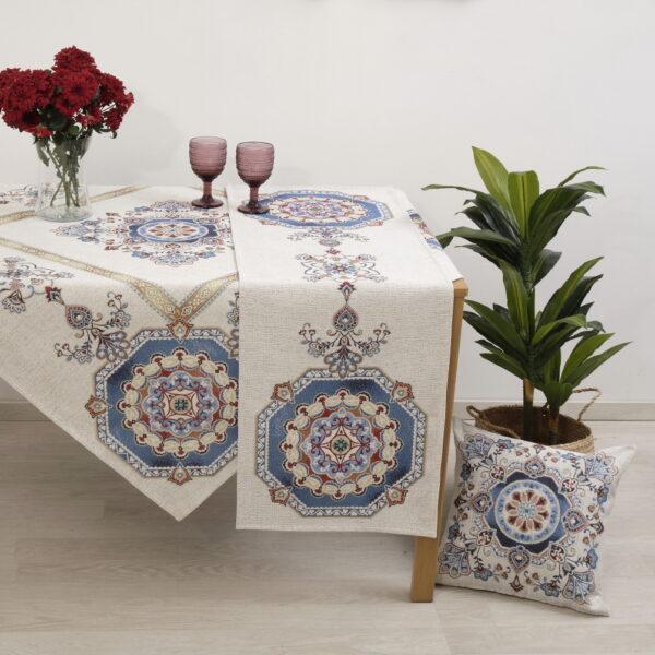 Τραπεζομάντηλο Στόφα (140x140) Morena Blue Dimeco