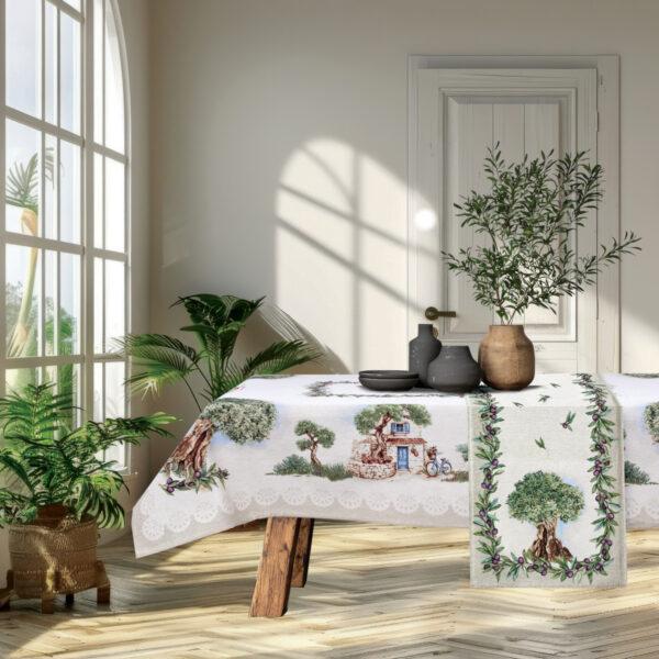 Runner Στόφα με Ελιές 45X140 Catania Dimeco