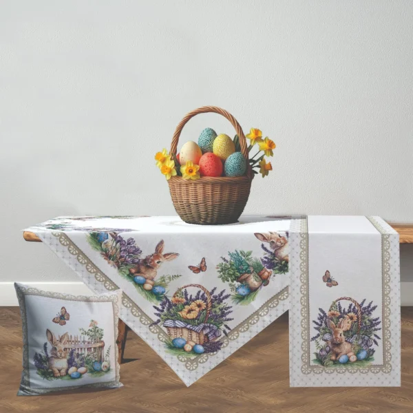 Πασχαλινό Καρέ Στόφα 100x100 Easter Charm Dimeco